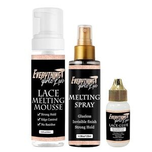 Lace Melting Mousse, Spray, and Glue Set - Black and Gold